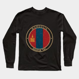 Vintage Mongolia Asia Asian Flag Long Sleeve T-Shirt